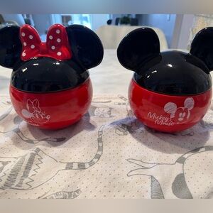 Disney Red and Black Mickey & Minnie Mouse Bowls